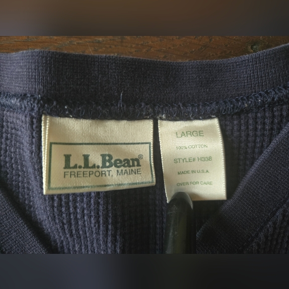 Vintage L.L. Bean Ribbed Long Sleeve Waffle Knit Thermal Women Size Large - Picture 5 of 8